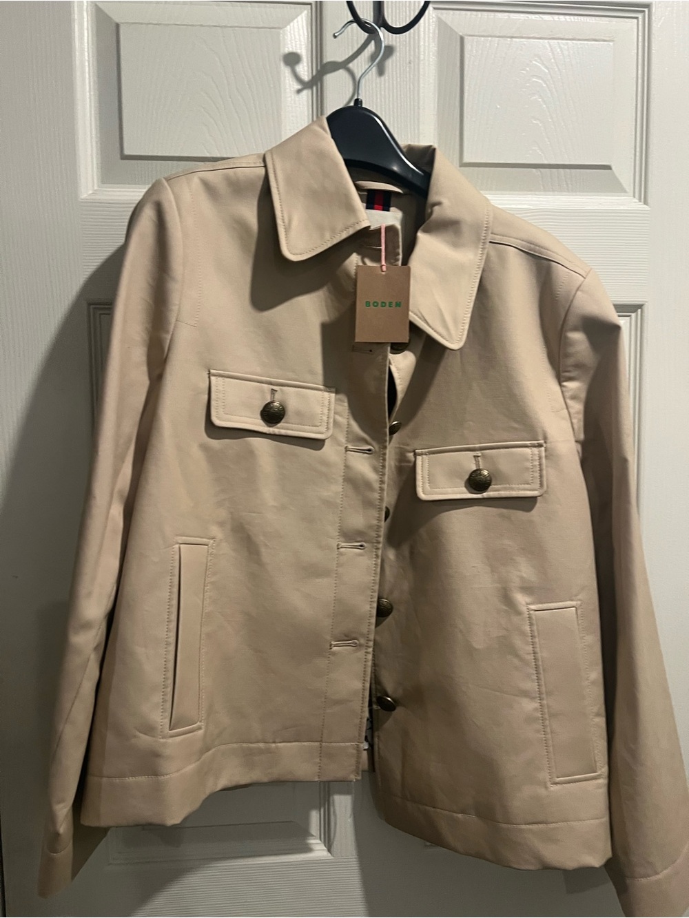 Boden Light Beige Leather Jacket
